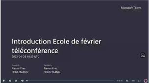 dimanche après midi bio info 2 Introduction Ecole de février téléconférence-