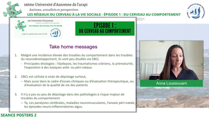 16ème Université d'Automne de l'ARAPI - Episode 1 : du cerveau au comportement - session de e-poster de l'après-midi