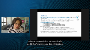 Lire la vidéo ANDREW2 (Autism and NeuroDevelopment REsearch Workshop 2) - «Statut migratoire des parents et risque de troubles neurodéveloppementaux : des données de la cohorte ELFE» - Maria Melchior - IPLESP, INSERM - VERSION SOUS-TITREE
