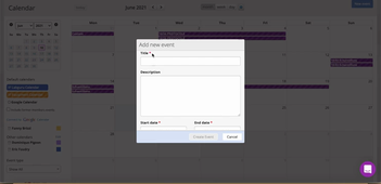 Ajouter un évènement dans l'Agenda