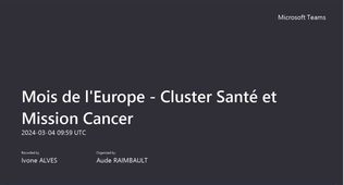 Mois de l'Europe | Cluster Santé et Mission Cancer, quésaco ?