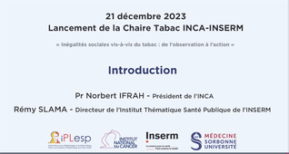 Norbert IFRAH, Rémy SLAMA Introduction de la réunion de lancement de la Chaire Tabac.