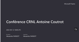 Conférence CRNL Antoine Coutrot 12 septembre 2023 
