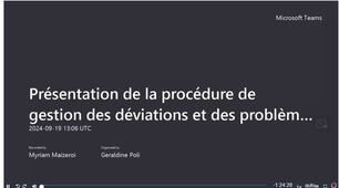 Présentation de la procédure de gestion des déviations et des problèmes inattendus 20240919