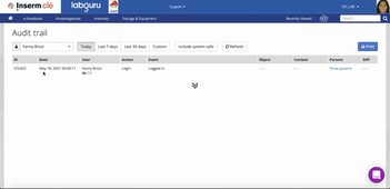 PI & Admin - AUDIT TRAIL du cahier