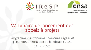 Programme Autonomie 2021 - Introduction au webinaire de lancement