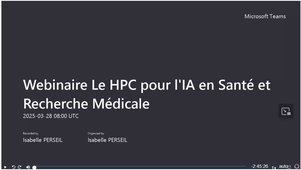 Webinaire-le hpc pour l'IA en santé et Recherche Médicale.